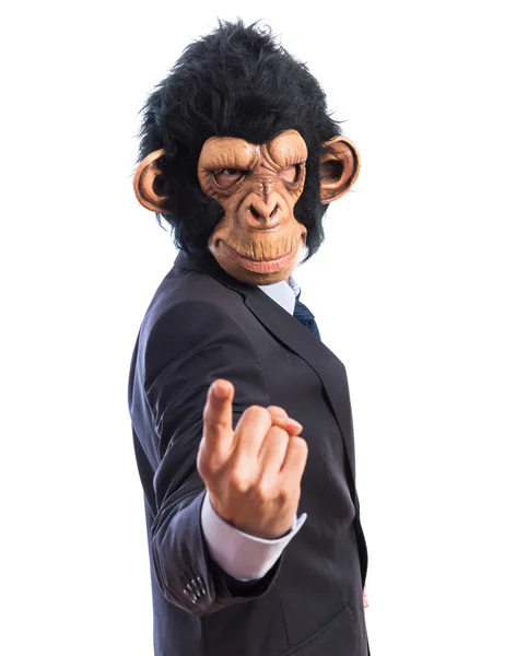 Monkey man shouting over white background — Stock Photo, Image