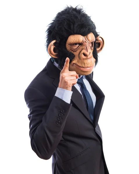 Monkey man pekar på framsidan — Stockfoto