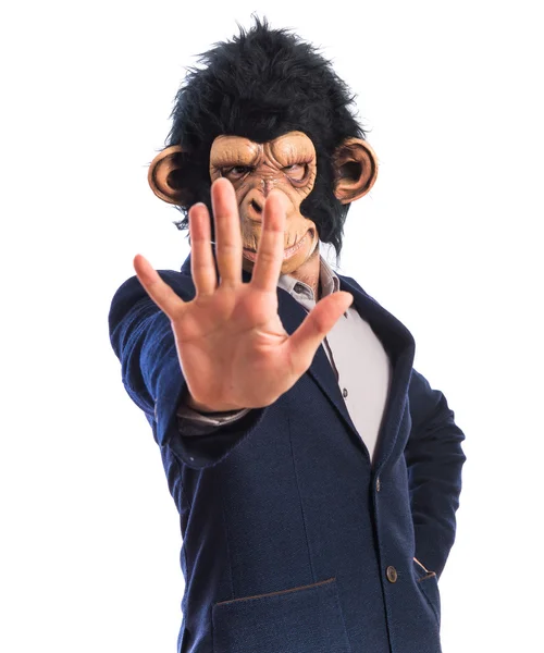 Πίθηκος άνδρας μετρώντας πέντε — Φωτογραφία Αρχείου