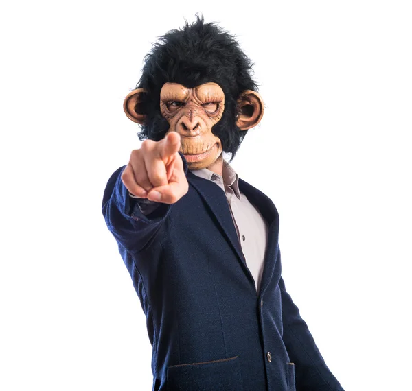 Μαϊμού άνθρωπος που δείχνει προς τα εμπρός — Φωτογραφία Αρχείου