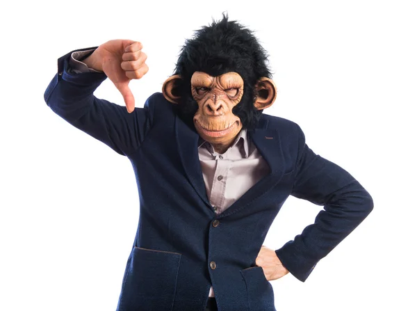 Opičí muž dělá špatný signál — Stock fotografie