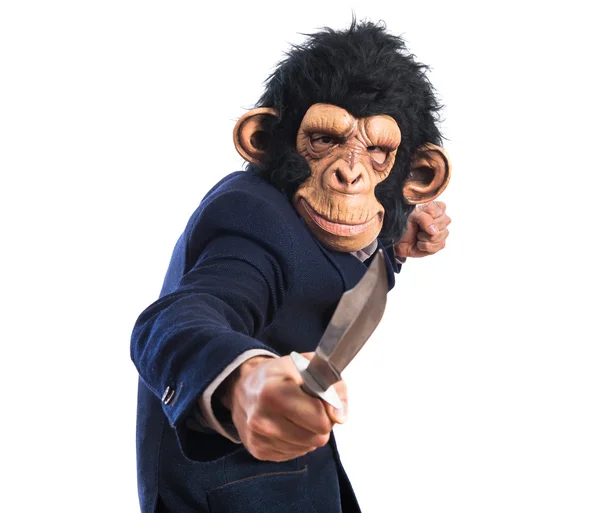 Πίθηκος άνδρας με μαχαίρι — Φωτογραφία Αρχείου