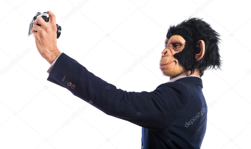 Monkey man making a selfie