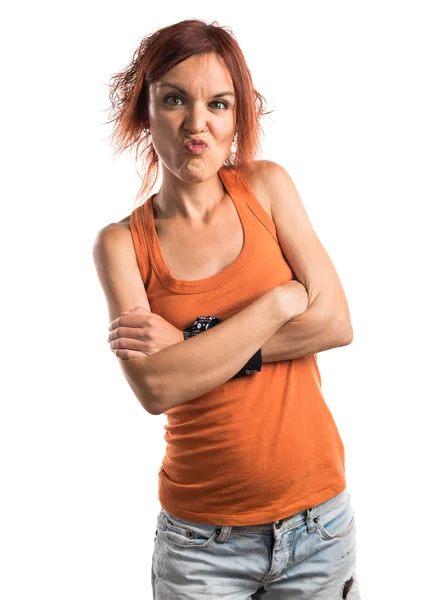 Crazy redhead girl — Stock Photo, Image