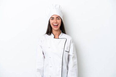 Beyaz bir geçmişi olan genç aşçı kadın, yüz ifadesi şaşırtıcıydı.