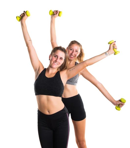 Donne sportive che fanno sollevamento pesi — Foto Stock