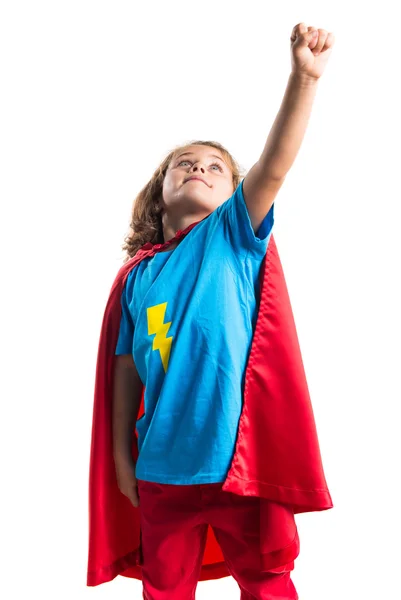 Kind wie Superheld gekleidet — Stockfoto