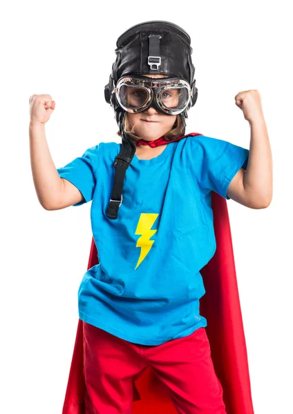 Kid dressed like superhero — Stock Photo, Image