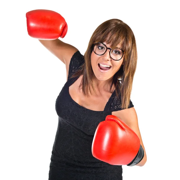 Woman giving a punch — Stock Photo, Image