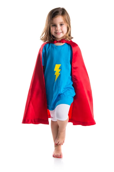 Dziewczyna ubrana jak superbohatera — Zdjęcie stockowe