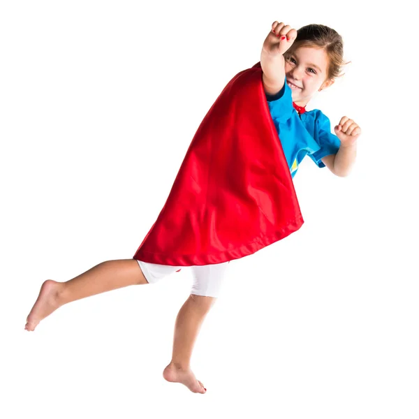 Kind wie Superheld gekleidet — Stockfoto