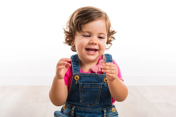 Happy baby in studio — Stock Photo, Image