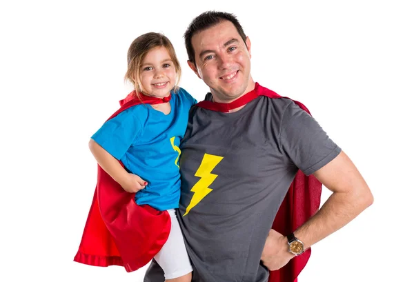 Familia vestida como superhéroe —  Fotos de Stock