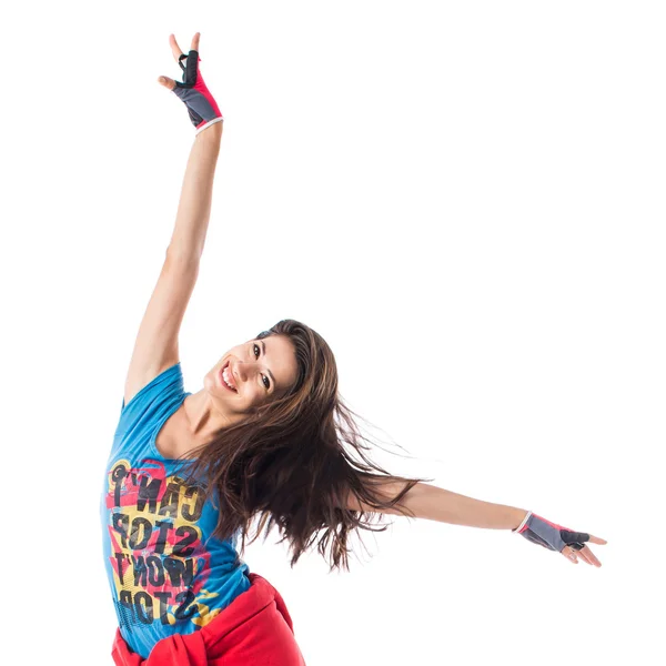 Mujer joven bailando street dance — Foto de Stock