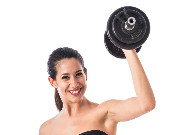 Sport woman doing weightlifting — Stock Photo, Image