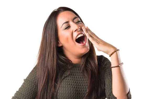Woman yawning — Stock Photo, Image