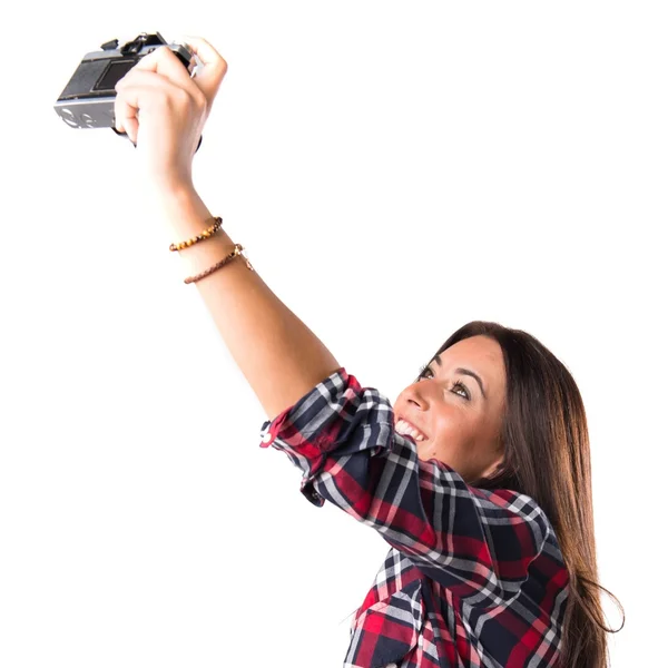 Mujer haciendo una selfie —  Fotos de Stock