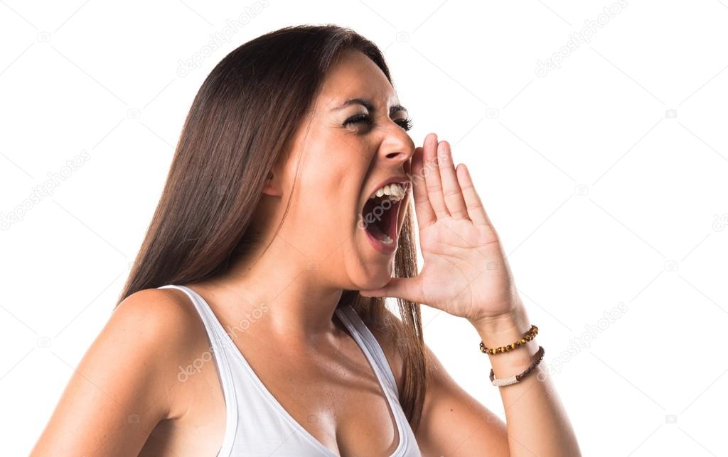woman shouting