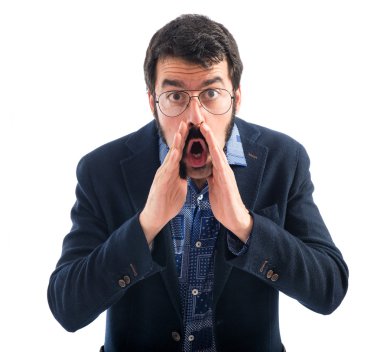 Bağırarak vintage genç adam