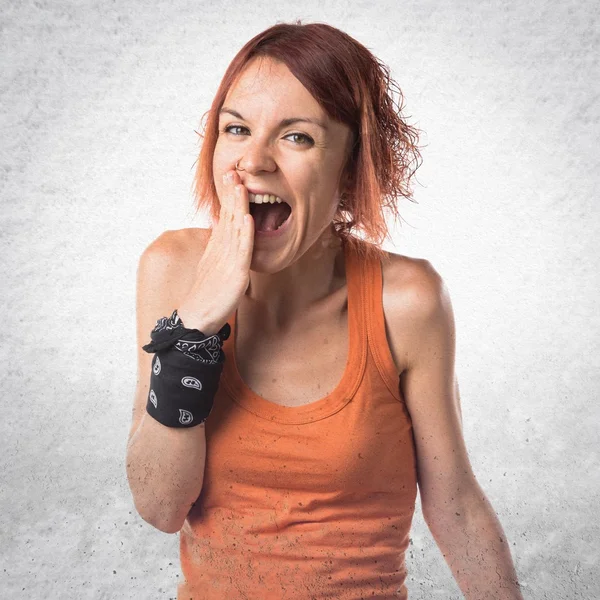 Frau macht Überraschungsgeste — Stockfoto