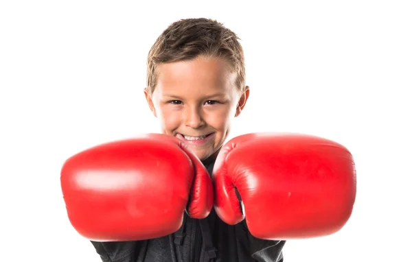 Kid with boxing gloves — Stock Photo, Image