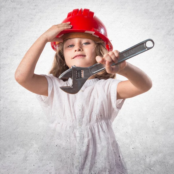 Kid över vit bakgrund — Stockfoto