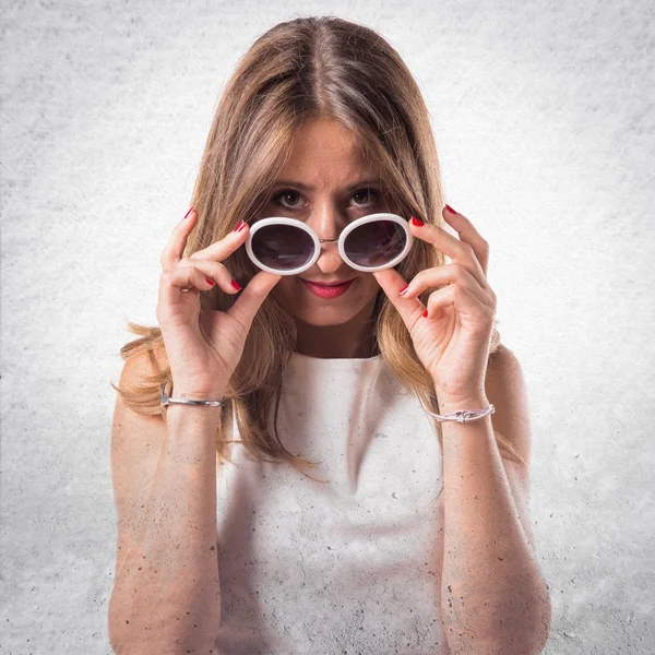 Woman doing surprise gesture — Stock Photo, Image