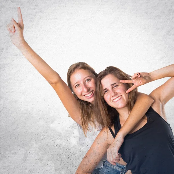 Girls over white background — Stock Photo, Image