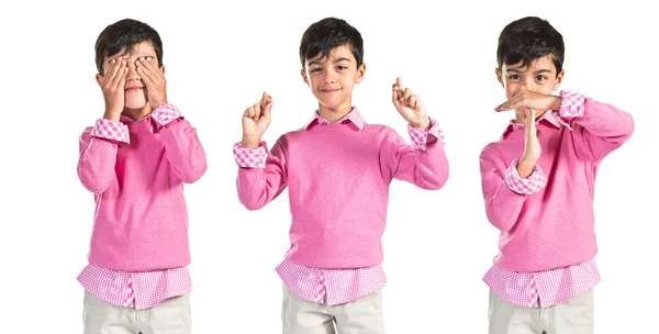 Child with his fingers crossing — Stock Photo, Image