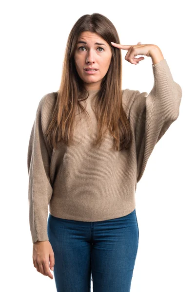 Girl making crazy gesture — Stock Photo, Image