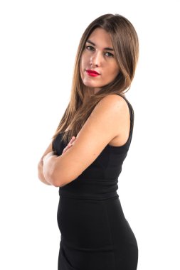 kollarını çapraz ile kız