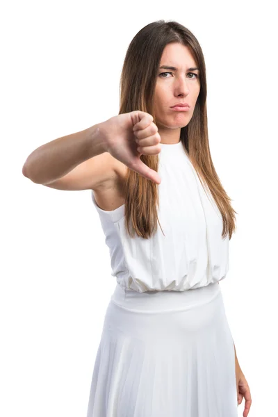 Chica haciendo mala señal —  Fotos de Stock