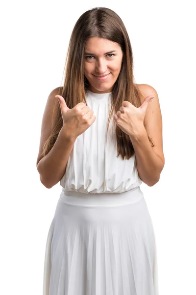 Menina com polegar para cima — Fotografia de Stock