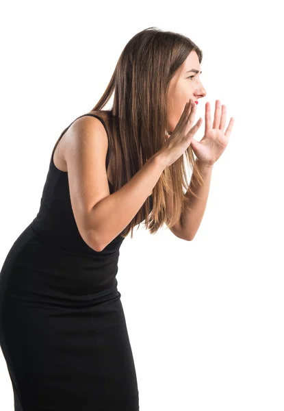 Mujer bonita sobre blanco —  Fotos de Stock