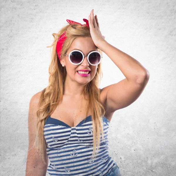 Pin-up-Girl hat Zweifel — Stockfoto