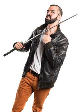 Pezevenk adam katana ile