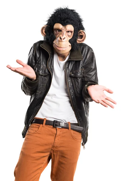 Monkey man gör oviktigt gest — Stockfoto