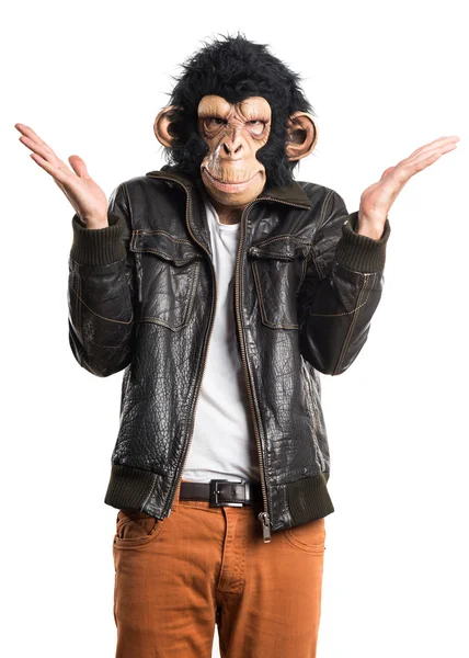 Macaco homem fazendo gesto surpresa — Fotografia de Stock