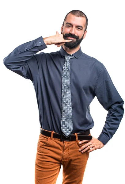 Homem fazendo gesto de telefone — Fotografia de Stock