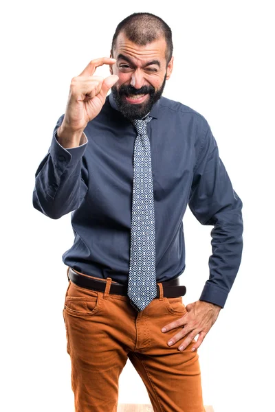 Homem fazendo pequeno sinal — Fotografia de Stock