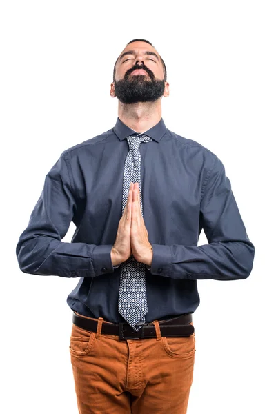 Homem em posição zen — Fotografia de Stock