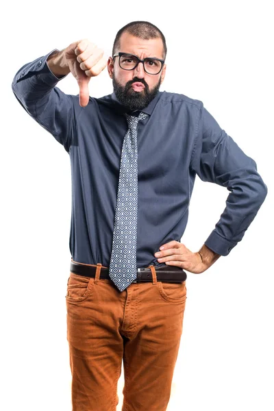 Hombre haciendo mala señal — Foto de Stock