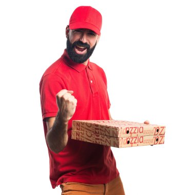 Şanslı Pizza teslimi adam 