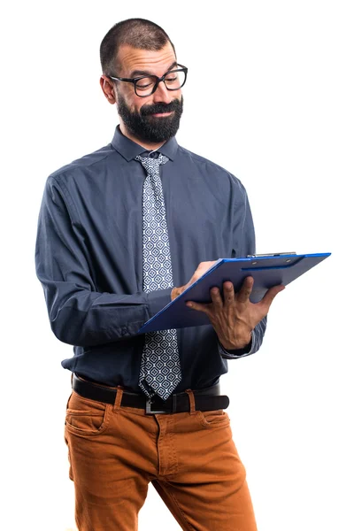 Man över isolerade vit bakgrund — Stockfoto