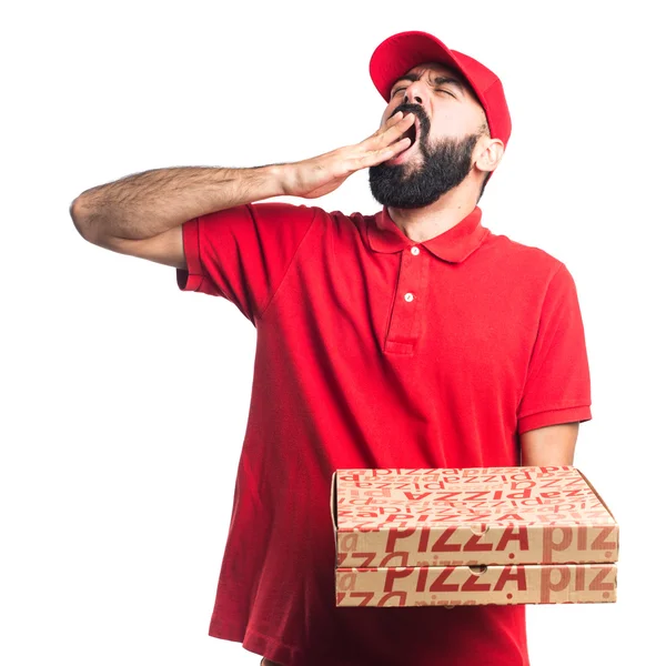 Pizzabote gähnt — Stockfoto