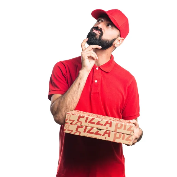 Pizzabote denkt nach — Stockfoto