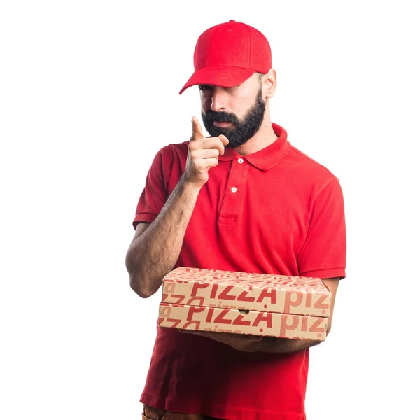 Pizzabote zeigt nach vorne — Stockfoto