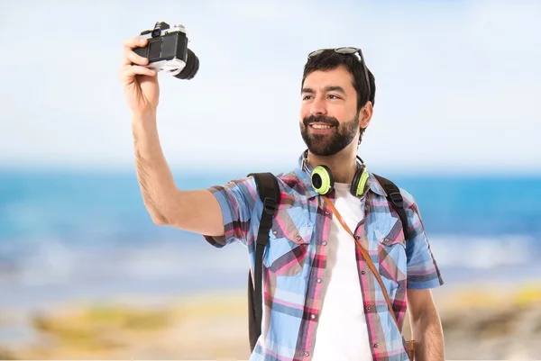 Turista fare un selfie — Foto Stock