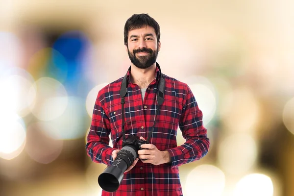 Fotografo su sfondo bianco — Foto Stock