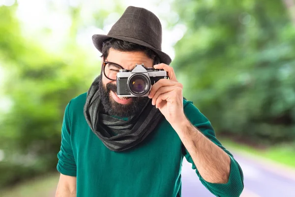 Man over isolated white background — Stock Photo, Image